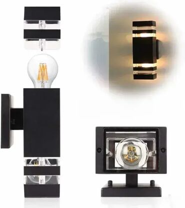 Baštenska rasveta: Spoljna zidna lampa. Vodotoporna. Grlo:2x gu10 Ip zastita ip 67 Moguc — 1