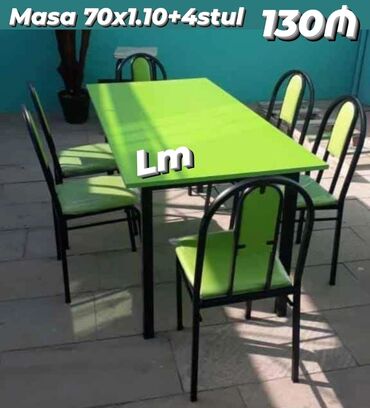 krem rengi metbex mebelleri: Yeni, Dördbucaq masa, 4 stul, Açılmayan masa, Stullar ilə, Türkiyə