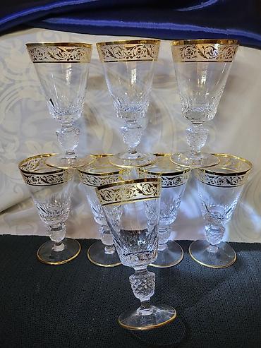 Ostali antikviteti: Luksuzne kristal case za vino1955/56 god,rucni rad — 1
