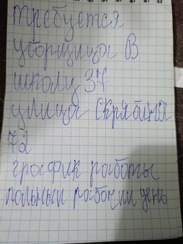 работа на удоленке: Требуется Уборщица, Школа, Полный рабочий день