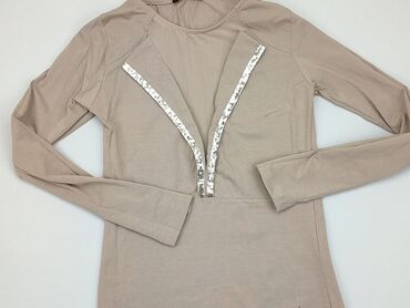 beżowa bluzki z długim rękawem: Блуза жіноча, S, стан - Хороший