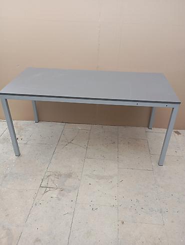 komputer stolustu: Metall çərçivəli masa 050 340 50 30 - Rəng: Boz (mat) - Material: Tam — 1