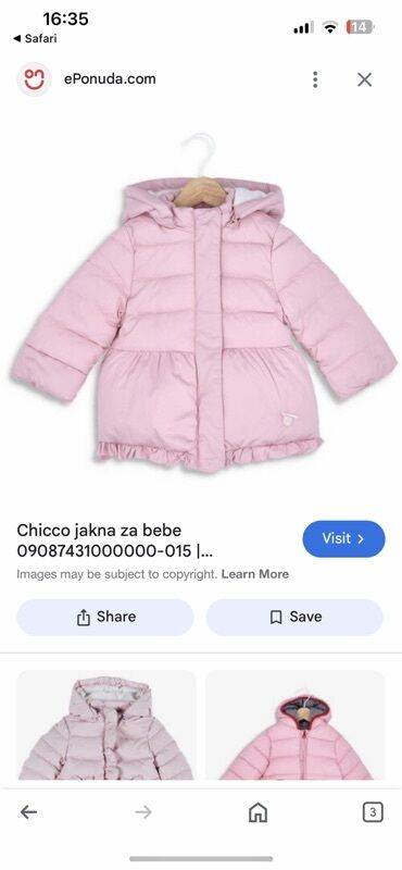 Kurtkalar: Kurtka, Qız üçün, 1 - 2 yaş, Chicco