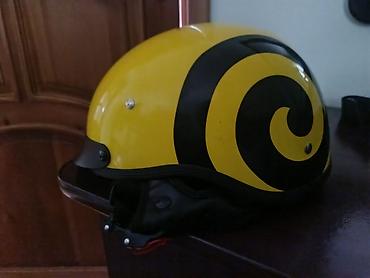 helmet: Мото-шлем открытого типа (полушлем) с фирменной желто‑черной — 2