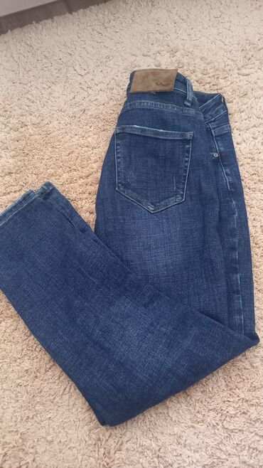 прямые широкие джинсы: Прямые, Средняя талия
