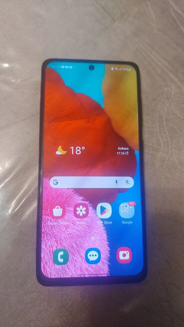 samsung a51 qiymeti azerbaycanda: Samsung A51, 128 ГБ, цвет - Голубой, Сенсорный, Отпечаток пальца, Две SIM карты