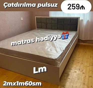 Çarpayılar: İkinefərlik bazalı çarpayı dəsti - Ölçü: 2 m x 1.60 m - Bazalı — 3