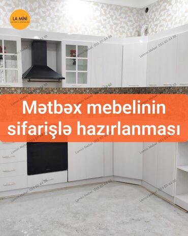 İkimərtəbəli uşaq çarpayıları: Müasir üslubda mətbəx mebeli dəsti. Bu funksional və estetik mətbəx