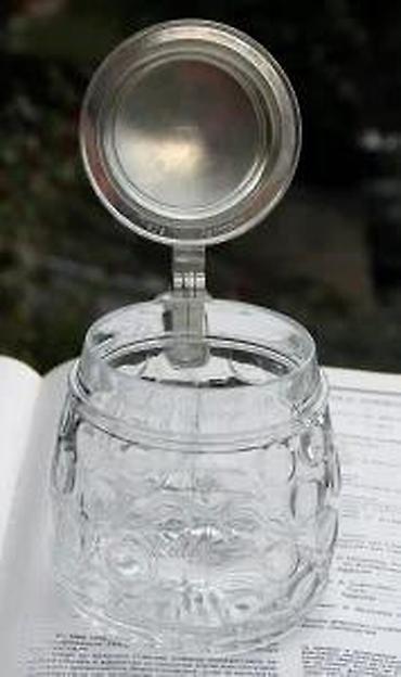 Staro posuđe i escajg: Vntag ORIGINAL BMF BIERSEIDEL Bubble Glass Stein Pevter 1950. Made in — 9