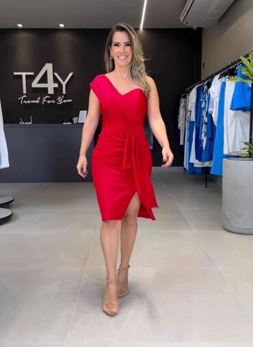 elipsa haljina: M (EU 38), color - Red, Evening, Short sleeves at lalafo.rs elipsa haljina: M (EU 38), color - Red, Evening, Short sleeves
