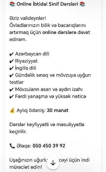 online ingilis dili kurslari: Məktəbəqədər və ibtidai sinif hazırlığı, Azərbaycan dili, Onlayn — 1
