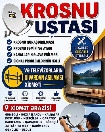 televizor ucun led: Peyk antenalarının quraşdırılması | Quraşdırılma | Zəmanət — 1