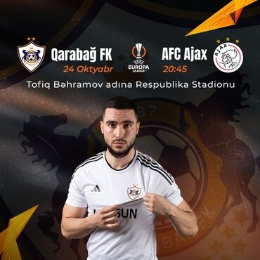 bir qadin 145: "Qarabağ FK - AFC Ajax" biletler yan-yana 21 sektor Qarabag-Ajax ile