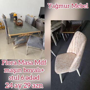 kubik satisi: Qonaq otağı üçün, Yeni, Açılmayan, Dördbucaq masa, 6 stul