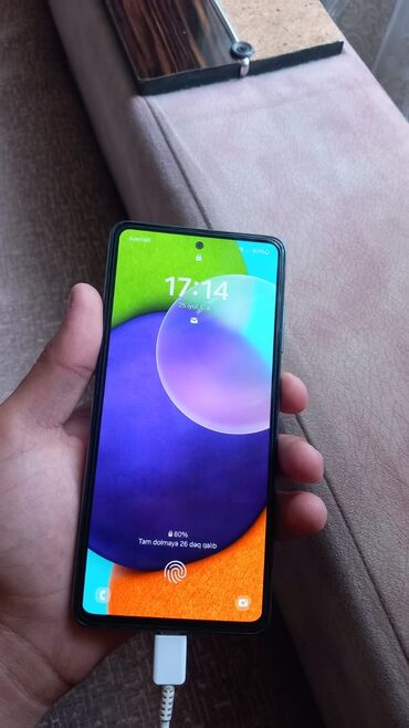 galaxy s10: Samsung Galaxy A52, 128 GB, rəng - Göy, Barmaq izi