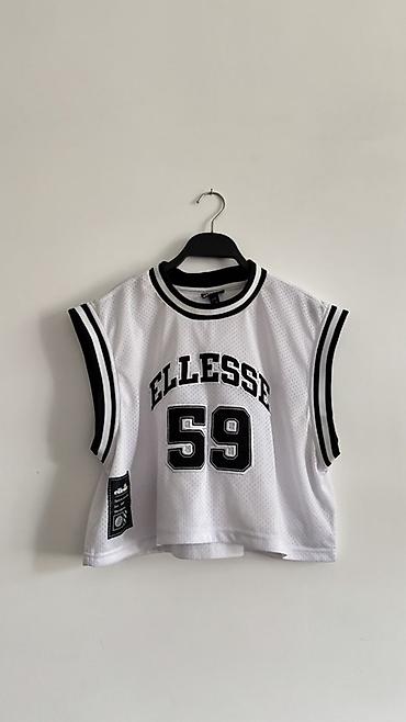 ellesse: ELLESSE basketbol üslubunda sleeveless köynək - Rəng: ağ, qara detal — 1