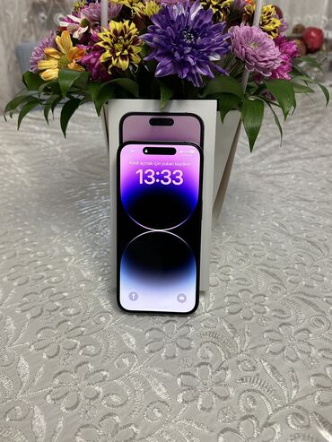 Apple iPhone: IPhone 14 Pro, 256 GB, Deep Purple, Barmaq izi, Simsiz şarj, Face ID