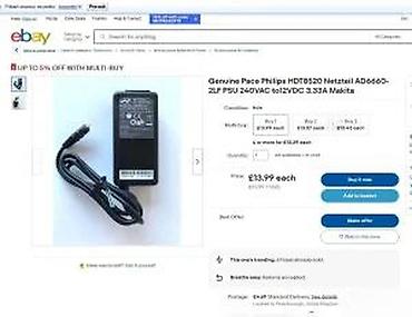 Adapteri i punjači za laptop: AC adapter/napajanje 12 V 3.33 A (model: AD6660-2LF) - Ulaz: 200–240 — 9