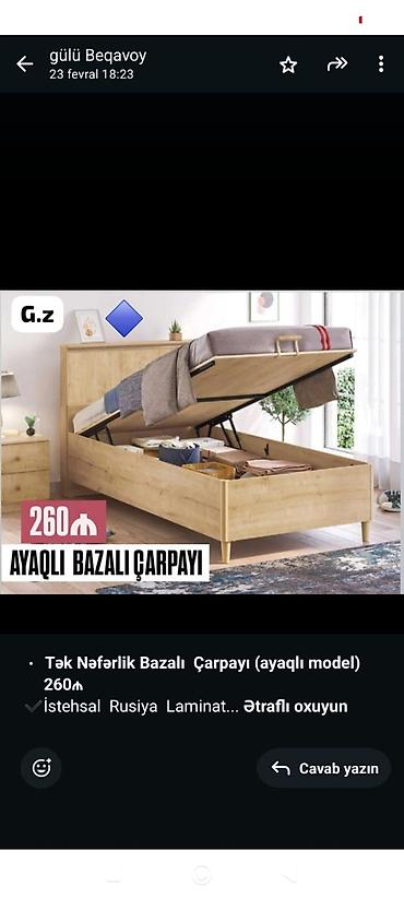 çarpayı bazası: Yeni, Təknəfərlik çarpayı, Bazalı — 1