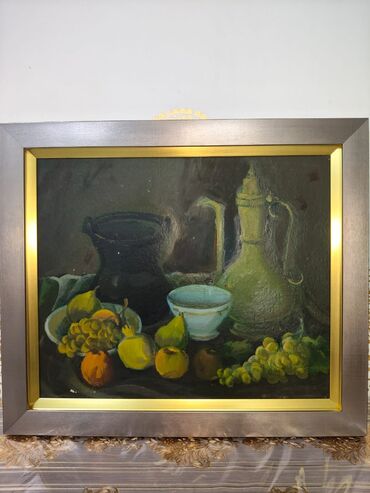 Şəkillər, tablolar: Məhsul: Orijinal yağlı boya natürmort tablo Təsvir: - Süjet: Mavi — 5