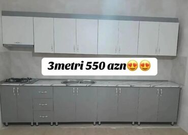 mətbəx mebeli kreditlə: YENİ Mətbəx Mebeli 550 Ölçü 3metir Çatdırılma Quraşdırılma pulsuz Rəng