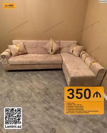 Диваны: Künc Divan – Kod: 2235 - Ölçülər: 260 × 160 sm - Mexanizm: Açılan — 1