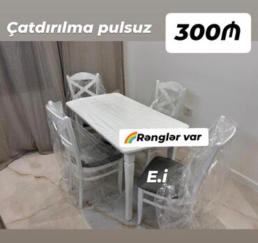 Masa və oturacaq dəstləri: Mətbəx üçün, Yeni, 4 stul