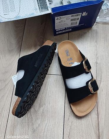 шлепка: Босоножки, 40, Birkenstock, Новый, цвет - Черный, Самовывоз — 1