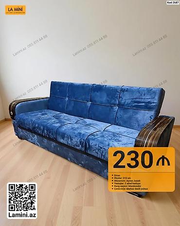Məhsul: Divan (Kod: 2687) - Ölçü: 210 sm - Mexanizm: Açılan, bazalı -