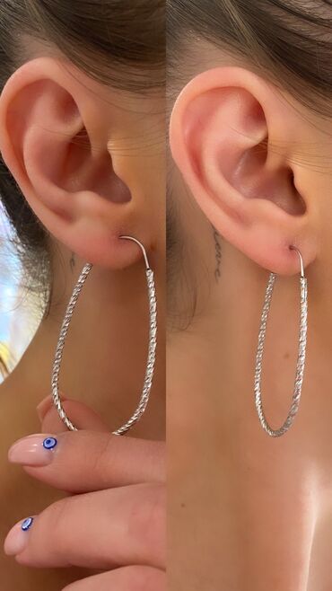 Earrings: Hoop earrings, Material: Silver