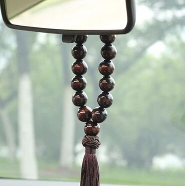 Avtomobil üçün oyuncaqlar və dekor: Avtomobil üçün dekorativ taxta təsbeh - Material: cilalanmış tünd — 3