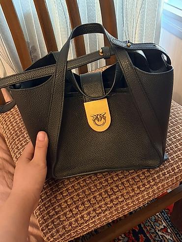 coach бишкек: PINKO — стильная кожаная сумка, чёрная Продаю оригинальную сумку — 2