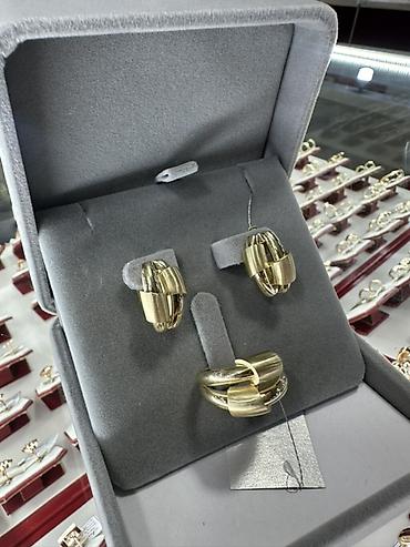 Наборы украшений: Набор украшений, Проба 585, Новый, Цвет металла: Желтый — 7