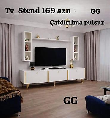 TV stend dəsti – müasir minimal dizayn - Rəng: ağ, qızılı dekor lalafo.az -da TV stend dəsti – müasir minimal dizayn - Rəng: ağ, qızılı dekor