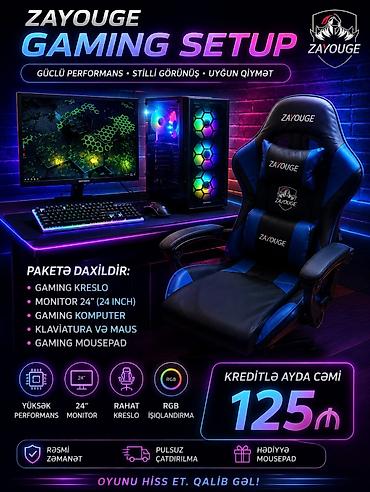 masaüstü dəst: Oyun dəsti kreditle ZAYOUGE Gaming Setup — güclü performans, stili — 1