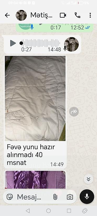 ceyran dərisi əski: Məhsul: Dəvə yunu ilə doldurulmuş yorğan Xüsusiyyətlər: - Dolğu — 1