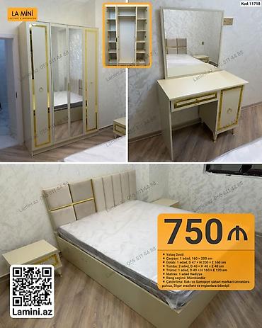 Ev və bağ: LA MINI yataq dəsti – zərif qızılı detallar və minimalistik dizayn — 1