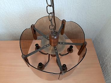 alat za mobilne telefone: Luster mesing, drvo, staklo, 42cm Sirina lustera je 42cm, sa pet — 4