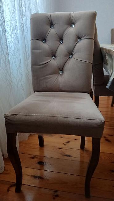 stollar ve stullar: Qonaq otağı üçün, İşlənmiş, Kvadrat masa, 6 stul — 3