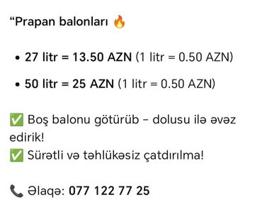 Başqa xidmətlər: Qaz balonların catdrılması sərfəli qiymət və ən əsas təhlükəsiz — 2