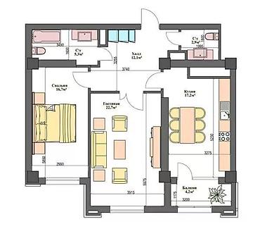 Продажа квартир: 2 комнаты, 82 м², Пишпек Элитка, 12 этаж, ПСО (под самоотделку) — 5