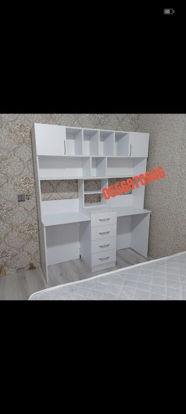 Uşaq masaları: Oğlan və qız üçün, Yeni, Siyirməli, Yazı masası, Stulsuz — 14