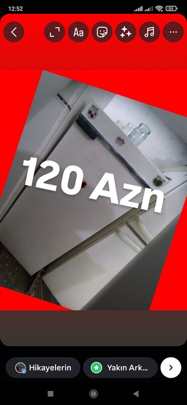 işləmiş soyuducu: Soyuducu – iki kameralı, üst hissədə dondurucu bölmə. Aşağıda əsas