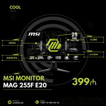 manitola: 👉MSI MAG 255F E20 🔥6 ay zəmanət 🌐cooltech.az ✨ Çatdırılma: Metro - 5₼