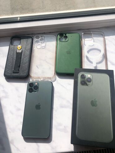 Apple iPhone: IPhone 11 Pro, 64 GB, Matte Midnight Green, Face ID, Sənədlərlə