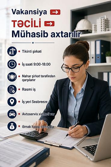 1c operator: Vakansiya: Təcili Mühasib axtarılır - Sektor: Tikinti şirkəti - İş — 1