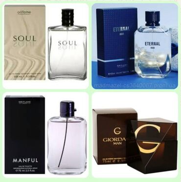 Ətriyyat: Oriflame " Giordani Gold Man ", Soul, Eternal, Manful kishi etirleri