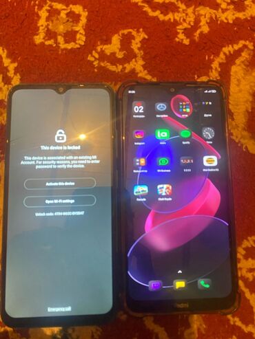 телефон а 7: Redmi, Redmi 8, Колдонулган, 64 ГБ, түсү - Көк, 2 SIM