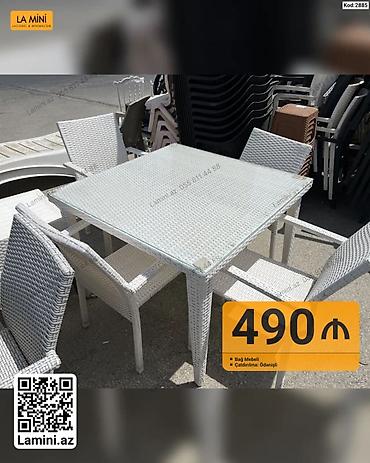 bağ stol stulları: Bağ üçün stol-stul dəsti - Material: süni rattan/rotang toxunuşlu — 1