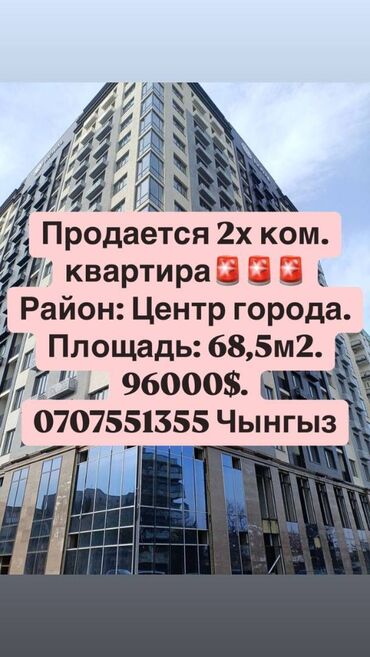 Продажа участков: 2 комнаты, 68 м², Элитка, 13 этаж, ПСО (под самоотделку)